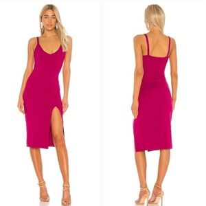 Lovers and Friends Lucie Midi Dress in Fuchsia